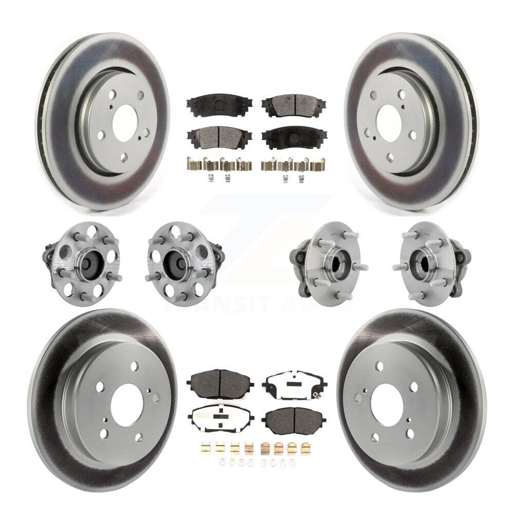 Kit de rotors et plaquettes de frein à disque revêtus de roulement de moyeu avant et arrière (10 pièces) pour Toyota C-H