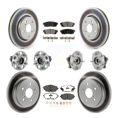 Kit de rotors et plaquettes de frein à disque revêtus de roulement de moyeu avant et arrière (10 pièces) pour Toyota C-H