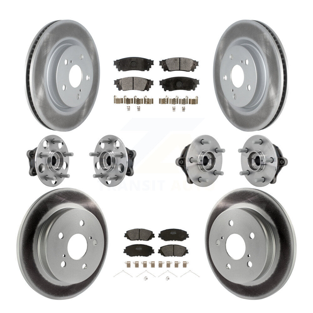 Kit de rotor et de plaquettes de frein revêtus de roulement de moyeu avant et arrière (10 pièces) pour Toyota RAV4 Venz
