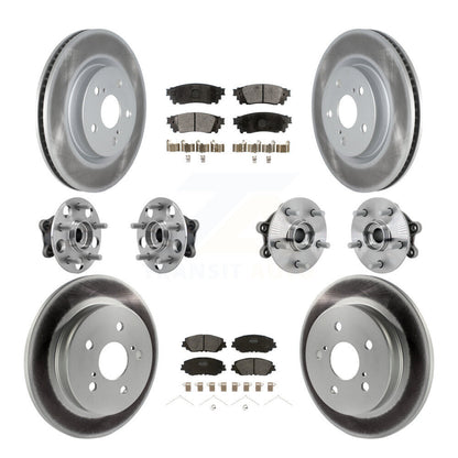 Kit de rotors et plaquettes de frein à disque revêtus de roulement de moyeu avant et arrière (10 pièces) pour Toyota RAV