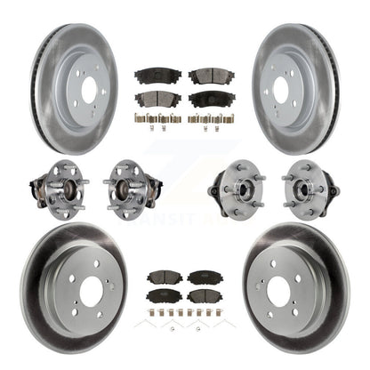 Kit de rotors et plaquettes de frein à disque revêtus de roulement de moyeu avant et arrière (10 pièces) pour Toyota RAV