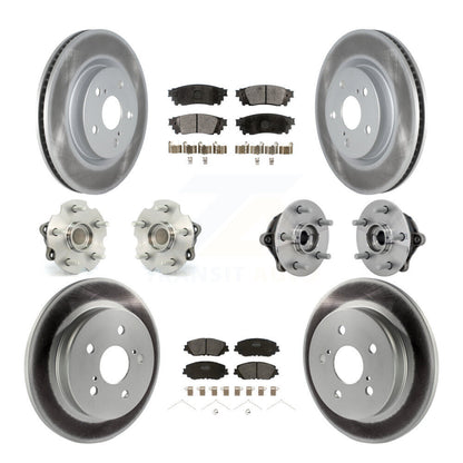 Kit de rotors et plaquettes de frein à disque revêtus de roulement de moyeu avant et arrière (10 pièces) pour Toyota RAV