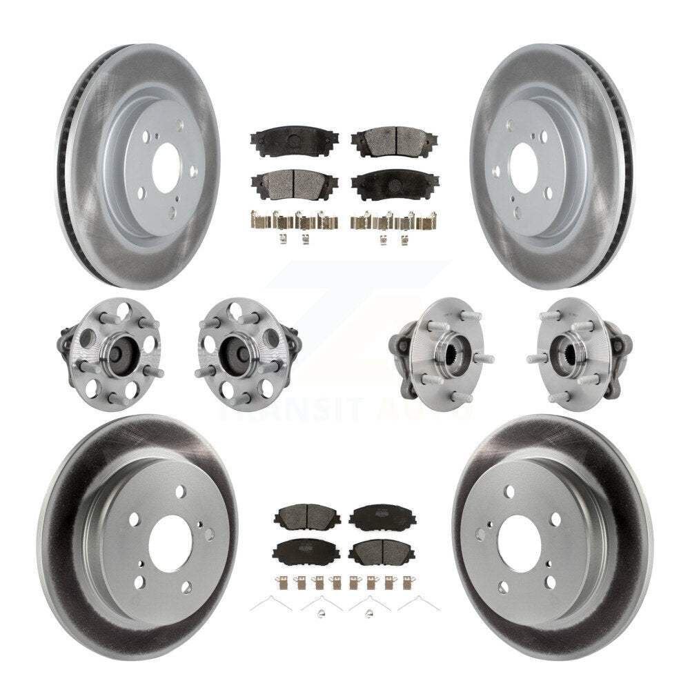 Kit de rotors et plaquettes de frein à disque revêtus de roulement de moyeu avant et arrière (10 pièces) pour Toyota C-H