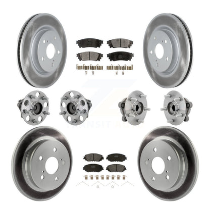 Kit de rotors et plaquettes de frein à disque revêtus de roulement de moyeu avant et arrière (10 pièces) pour Toyota C-H