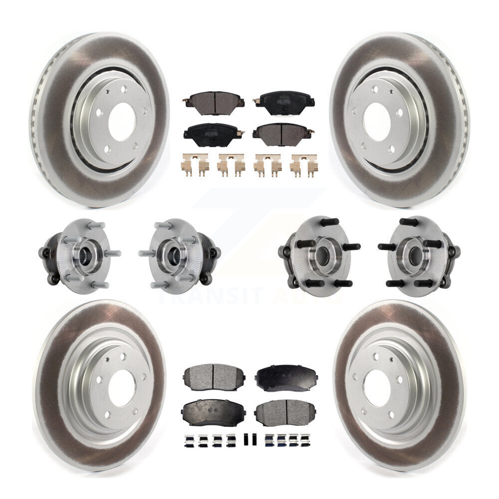 Kit de plaquettes de rotor de frein, roulement de moyeu avant et arrière (10 pièces) pour Mazda CX-9 AW 16-23