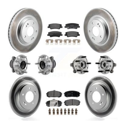 Kit de plaquettes de Rotor de frein, roulement de moyeu avant et arrière (10 pièces), pour Hyundai Sonata Kia K