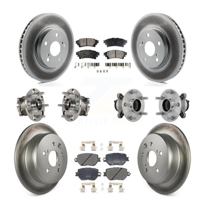 Kit de rotors et plaquettes de frein à disque revêtus de roulement de moyeu avant et arrière (10 pièces) pour Lexus IS25