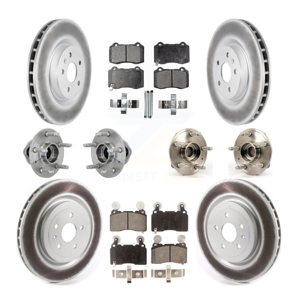 Kit de rotors et plaquettes de frein revêtus de roulement de moyeu avant et arrière (10 pièces) pour Chevrolet Camar