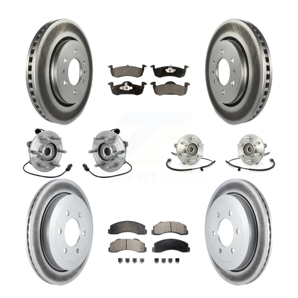 Kit de plaquettes de Rotor de frein revêtues de roulement de moyeu avant et arrière (10 pièces) pour Ford Expedition 4W