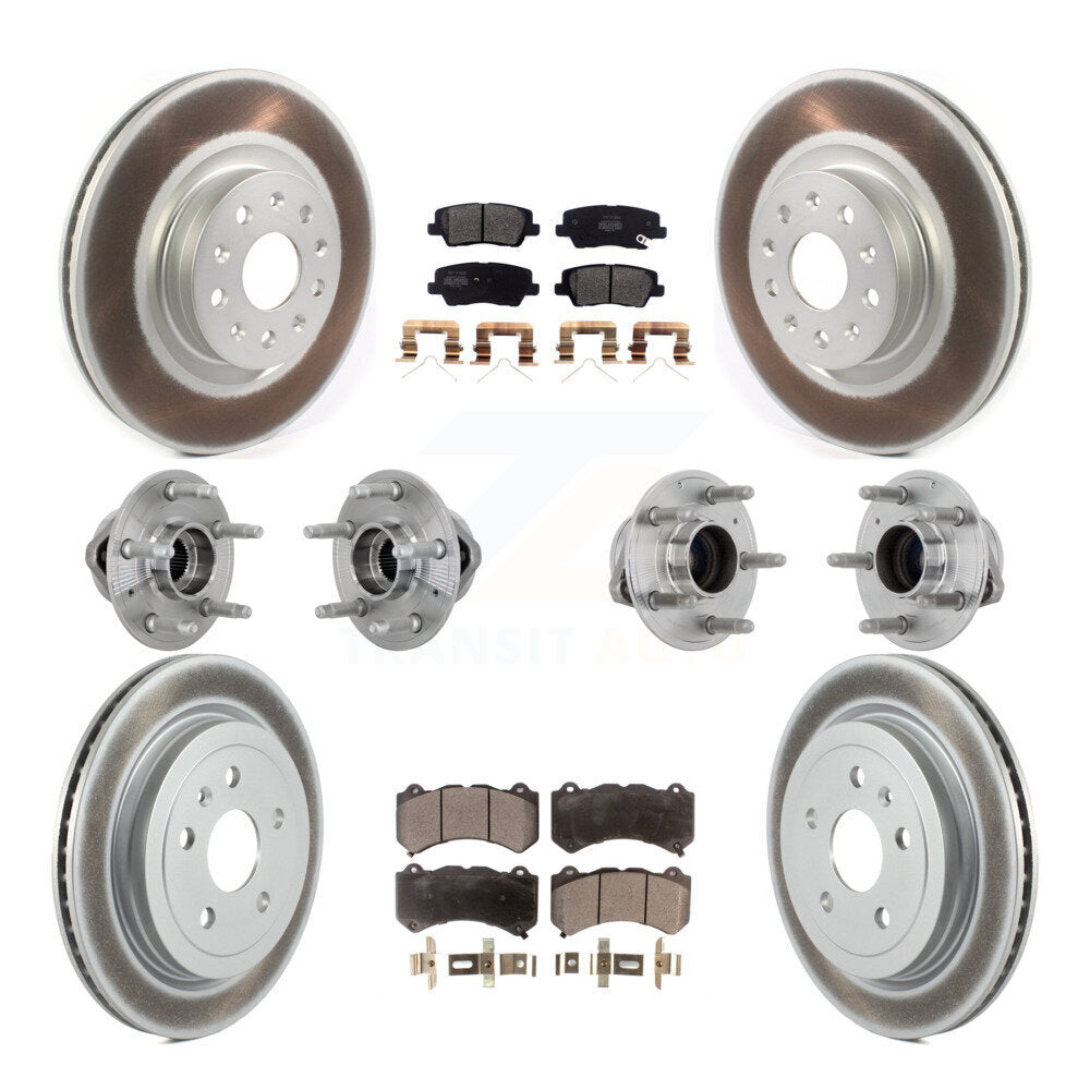 Kit de Rotor et de plaquettes de frein à disque revêtus de roulement de moyeu avant et arrière (10 pièces) pour Cadillac CT