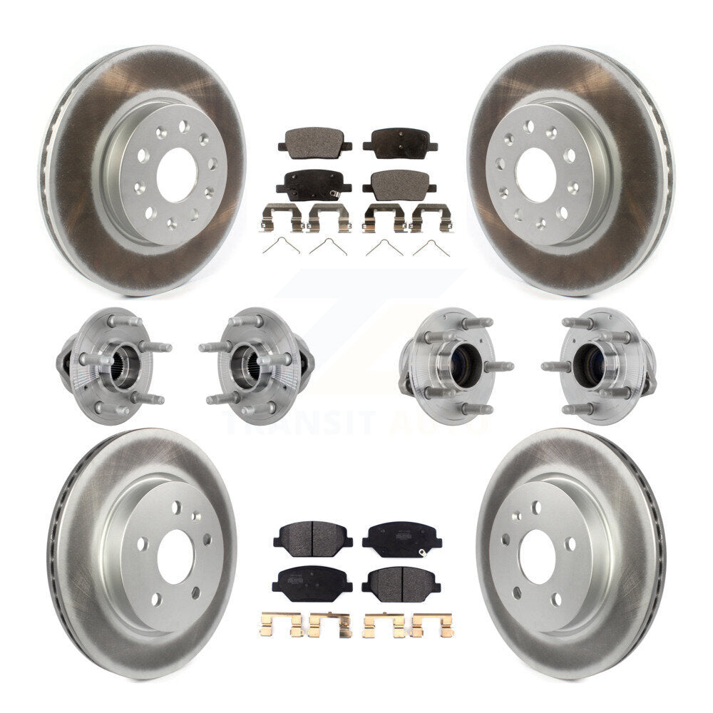 Kit de rotors et plaquettes de frein revêtus de roulement de moyeu avant et arrière (10 pièces) pour Chevrolet Camar