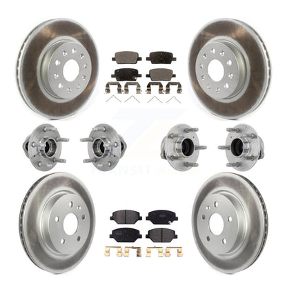 Kit de rotors et plaquettes de frein revêtus de roulement de moyeu avant et arrière (10 pièces) pour Chevrolet Camar