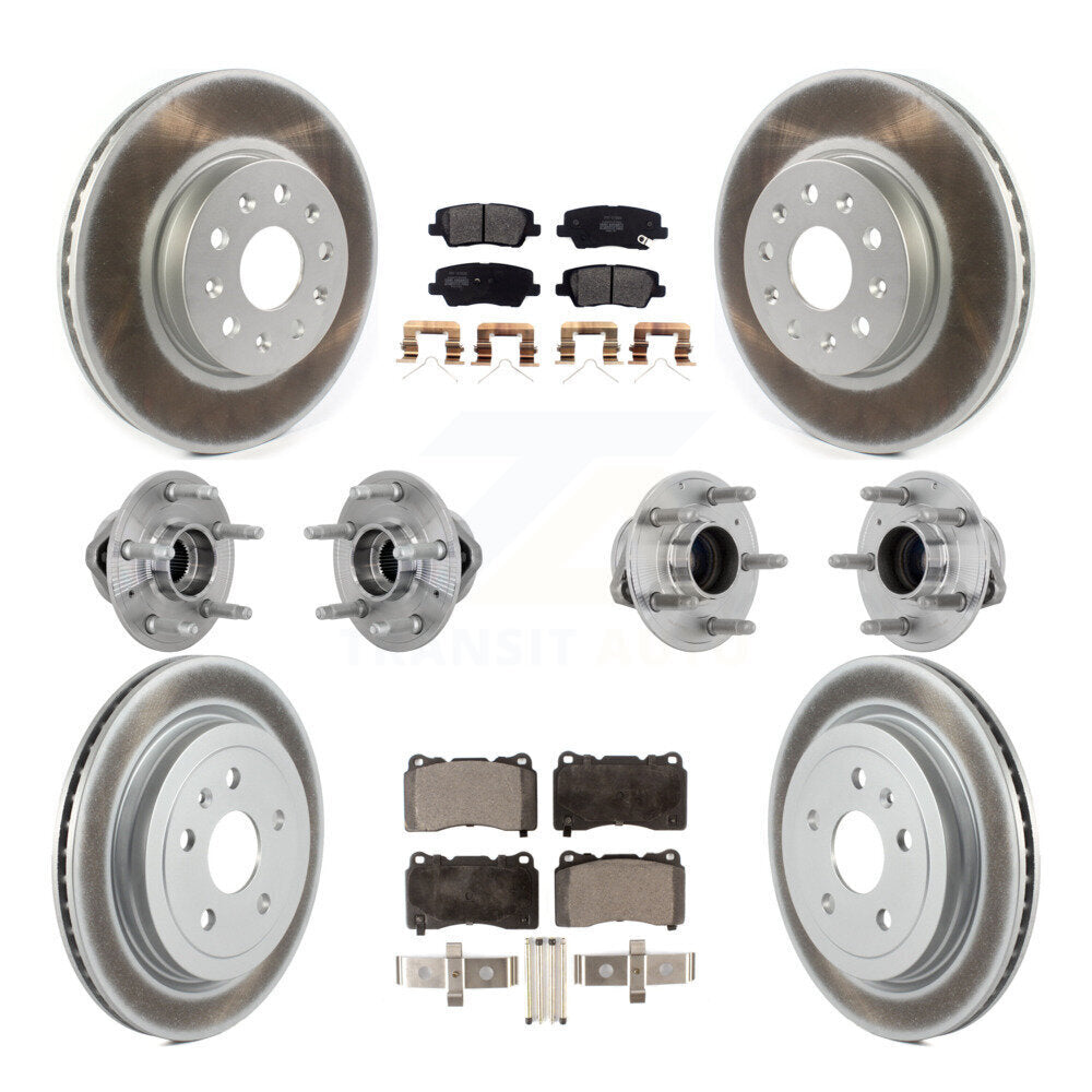 Kit de Rotor et de plaquettes de frein à disque revêtus de roulement de moyeu avant et arrière (10 pièces) pour Cadillac CT
