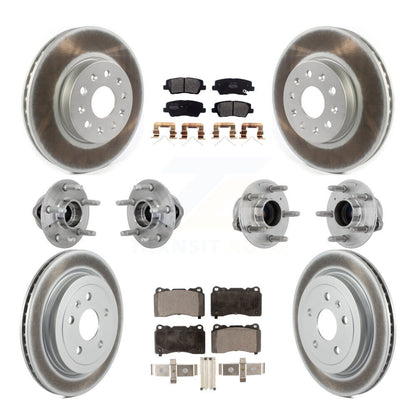 Kit de Rotor et de plaquettes de frein à disque revêtus de roulement de moyeu avant et arrière (10 pièces) pour Cadillac CT