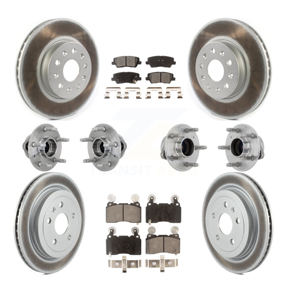 Kit de Rotor et de plaquettes de frein à disque revêtus de roulement de moyeu avant et arrière (10 pièces) pour Cadillac CT