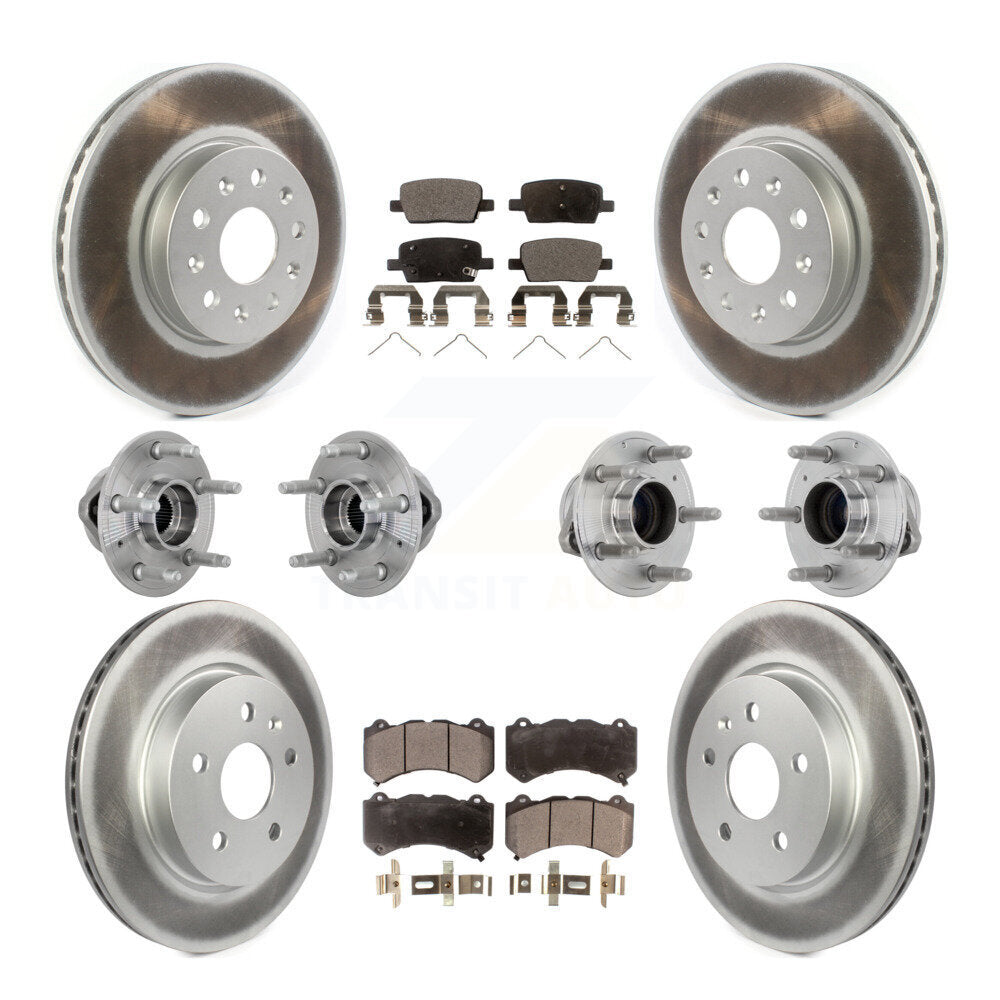 Kit de rotors et plaquettes de frein revêtus de roulement de moyeu avant et arrière (10 pièces) pour Chevrolet Camar
