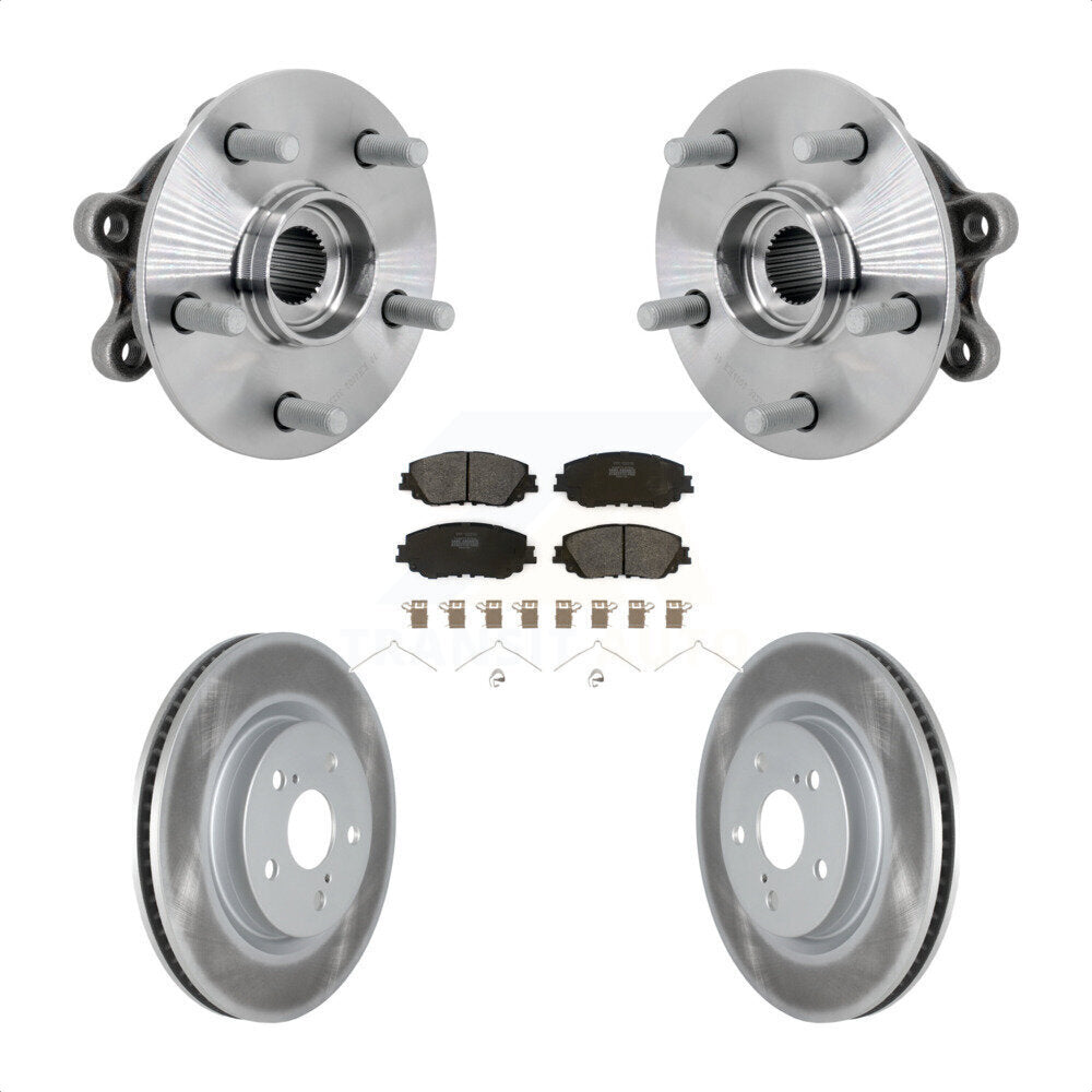 Kit de rotors et plaquettes de frein à disque enduits d'assemblage de roulement de moyeu avant pour Toyota RAV