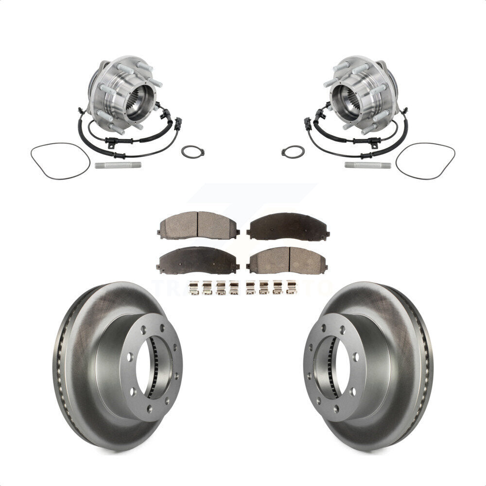Kit de plaquettes de Rotor de frein enduites d'assemblage de roulement de moyeu avant pour Ford F-450 Super Dut