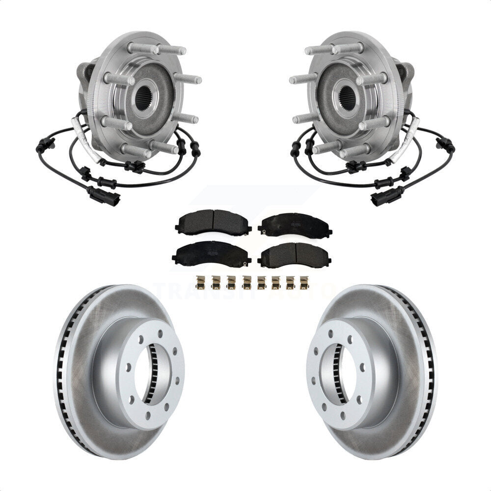 Ensemble de roulement de moyeu avant, Rotor de frein à disque revêtu et Kit de plaquettes pour Ram 2500 350