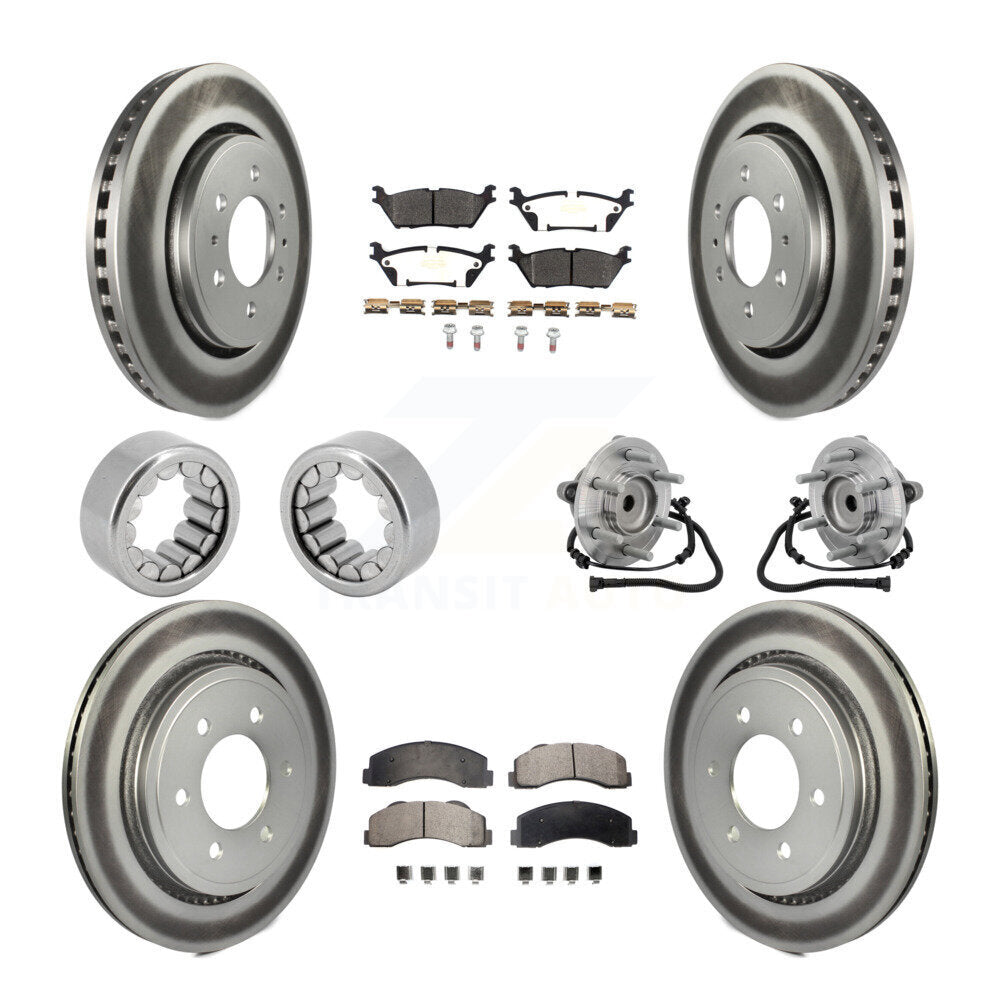 Kit de patins de rotor de frein enduits de roulement de moyeu avant et arrière (10 pièces) pour Ford F-150 RW
