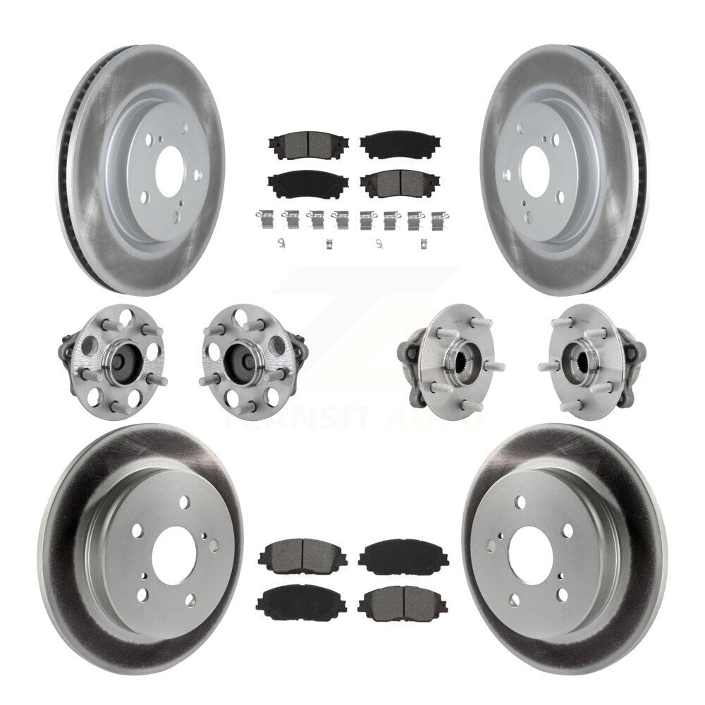 Kit de rotors et plaquettes de frein à disque revêtus de roulement de moyeu avant et arrière (10 pièces) pour Toyota C-H