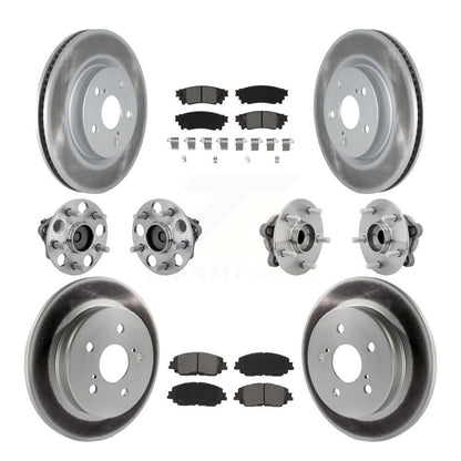 Kit de rotors et plaquettes de frein à disque revêtus de roulement de moyeu avant et arrière (10 pièces) pour Toyota C-H