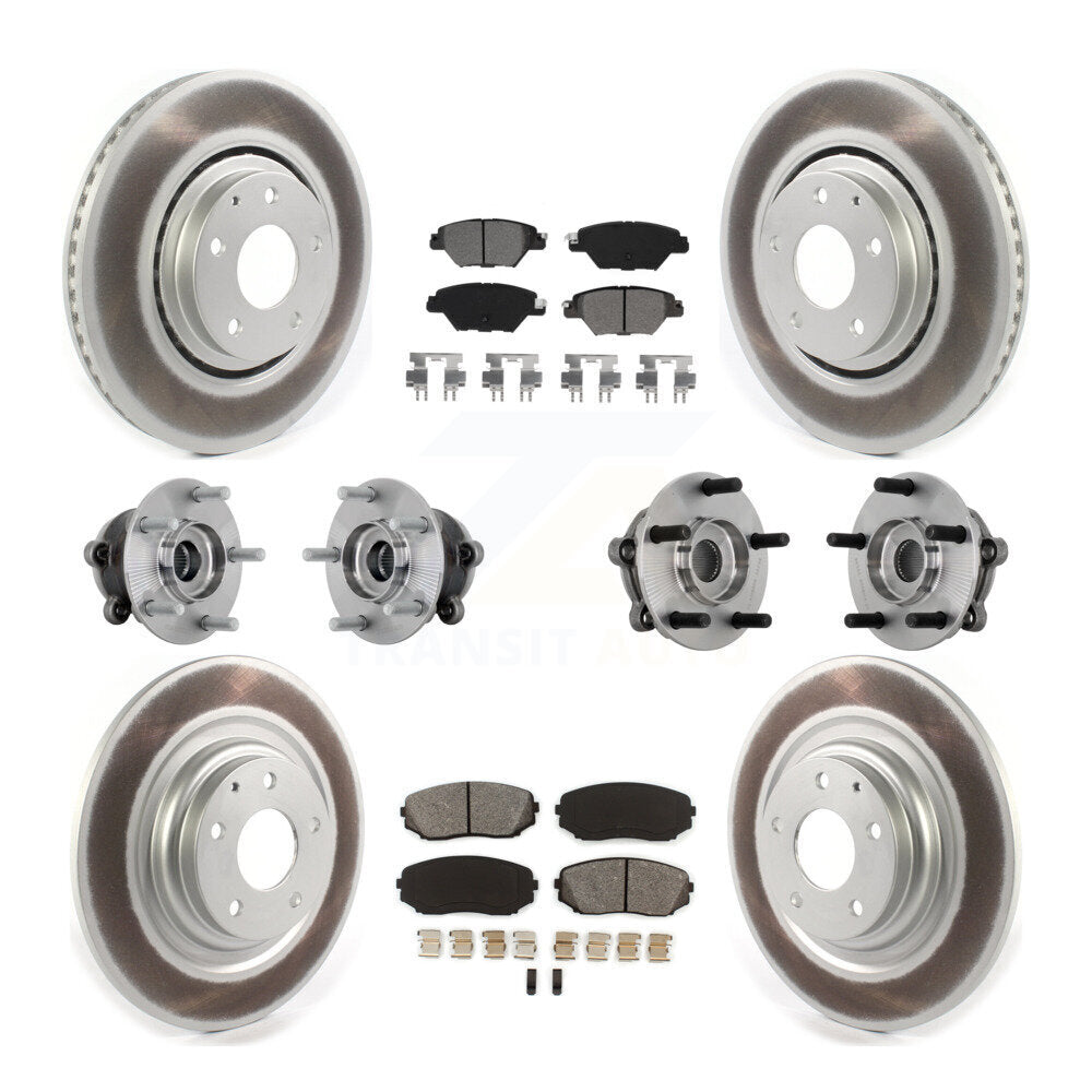 Kit de plaquettes de rotor de frein, roulement de moyeu avant et arrière (10 pièces) pour Mazda CX-9 AW 16-23