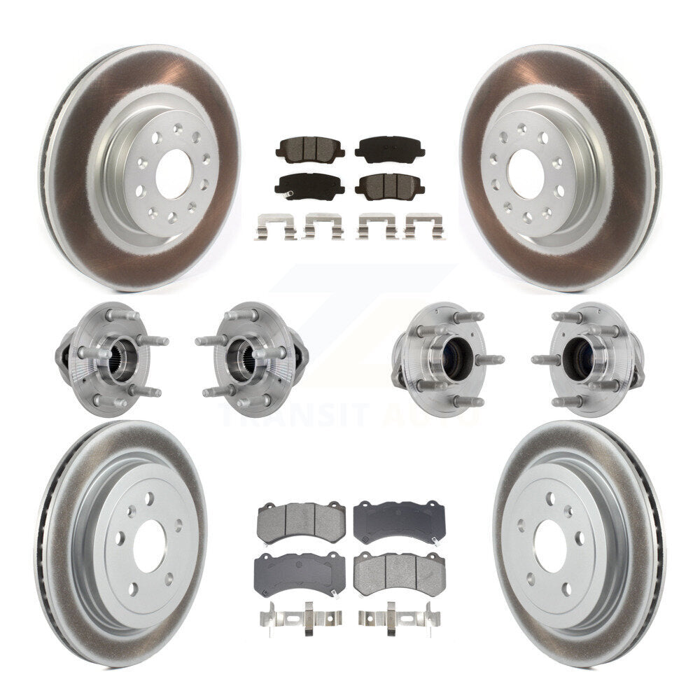 Kit de Rotor et de plaquettes de frein à disque revêtus de roulement de moyeu avant et arrière (10 pièces) pour Cadillac CT