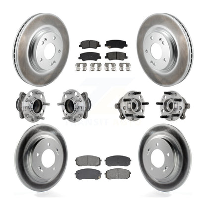 Kit de plaquettes de Rotor de frein, roulement de moyeu avant et arrière (10 pièces), pour Hyundai Sonata Kia K