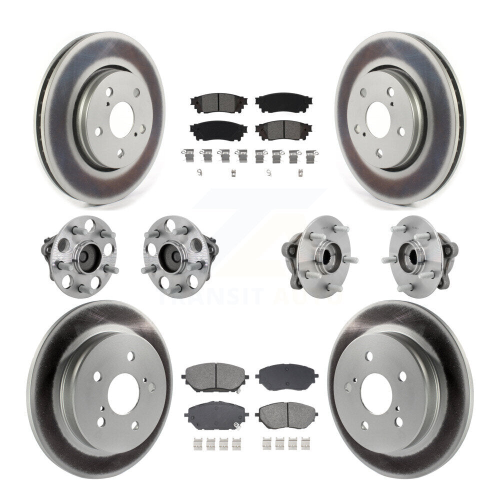 Kit de rotors et plaquettes de frein à disque revêtus de roulement de moyeu avant et arrière (10 pièces) pour Toyota C-H