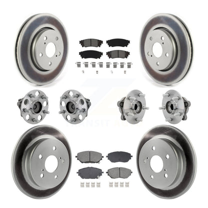 Kit de rotors et plaquettes de frein à disque revêtus de roulement de moyeu avant et arrière (10 pièces) pour Toyota C-H