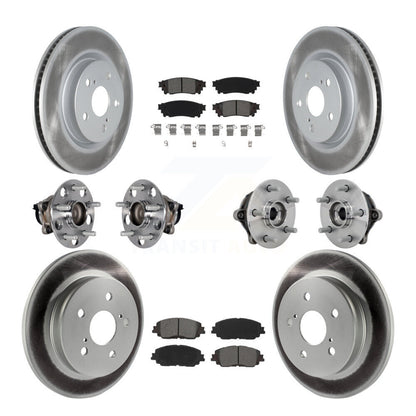 Kit de rotors et plaquettes de frein à disque revêtus de roulement de moyeu avant et arrière (10 pièces) pour Toyota RAV