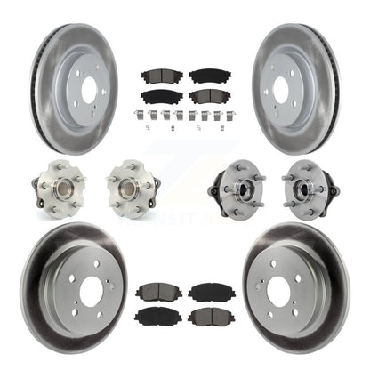 Kit de rotors et plaquettes de frein à disque revêtus de roulement de moyeu avant et arrière (10 pièces) pour Toyota RAV