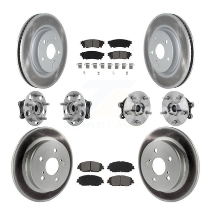 Kit de rotors et plaquettes de frein à disque revêtus de roulement de moyeu avant et arrière (10 pièces) pour Toyota RAV