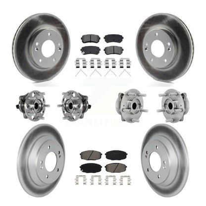 Kit de rotor et de plaquettes de frein à disque revêtus de roulement de moyeu avant et arrière (10 pièces) pour Hyundai Kon