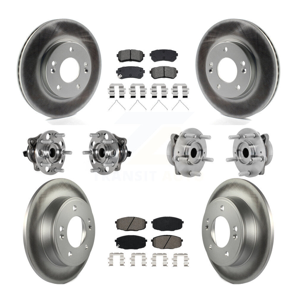 Kit de rotor et de plaquettes de frein à disque revêtus de roulement de moyeu avant et arrière (10 pièces) pour Hyundai Kon