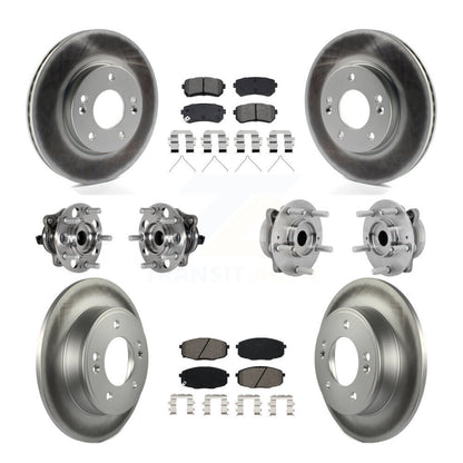 Kit de rotor et de plaquettes de frein à disque revêtus de roulement de moyeu avant et arrière (10 pièces) pour Hyundai Kon