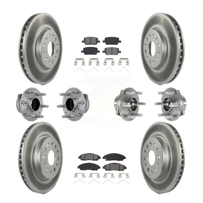 Kit de plaquettes de rotor de frein enduites de roulement de moyeu avant et arrière (10 pièces) pour Chevrolet Travers