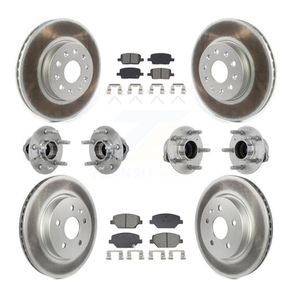 Kit de rotors et plaquettes de frein revêtus de roulement de moyeu avant et arrière (10 pièces) pour Chevrolet Camar