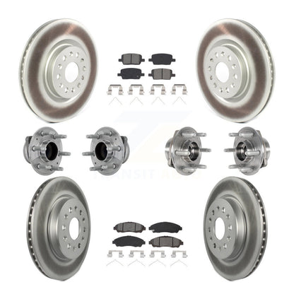 Kit de plaquettes de Rotor de frein enduites de roulement de moyeu avant et arrière (10 pièces) pour Cadillac XT5 Buic