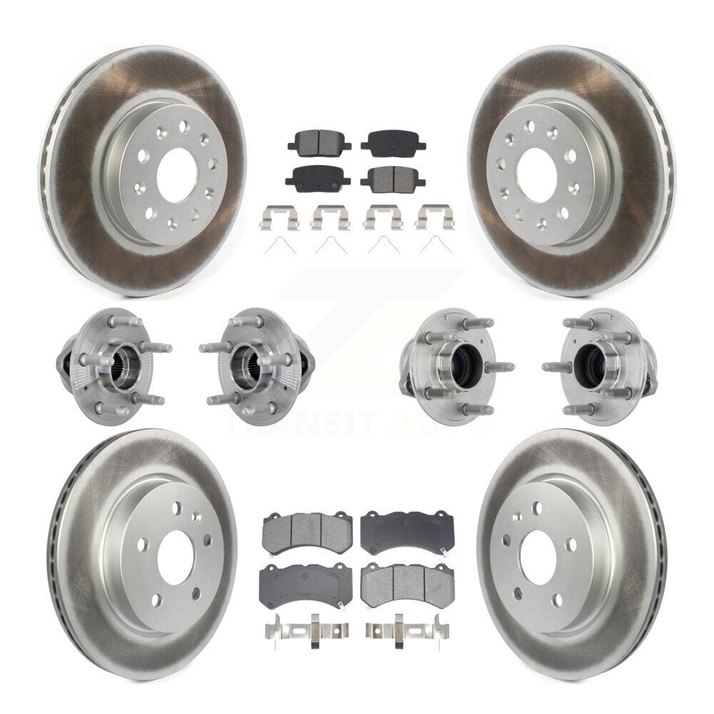 Kit de rotors et plaquettes de frein revêtus de roulement de moyeu avant et arrière (10 pièces) pour Chevrolet Camar