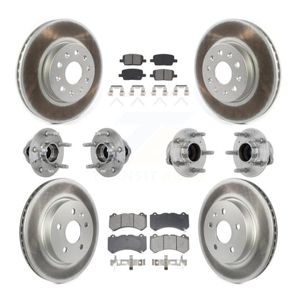 Kit de rotors et plaquettes de frein revêtus de roulement de moyeu avant et arrière (10 pièces) pour Chevrolet Camar