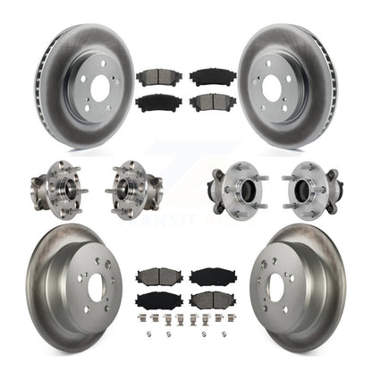 Kit de rotors et plaquettes de frein à disque revêtus de roulement de moyeu avant et arrière (10 pièces) pour Lexus IS25