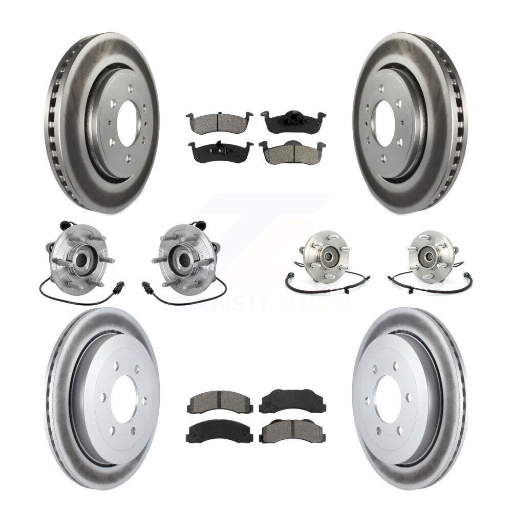 Kit de plaquettes de Rotor de frein revêtues de roulement de moyeu avant et arrière (10 pièces) pour Ford Expedition 4W