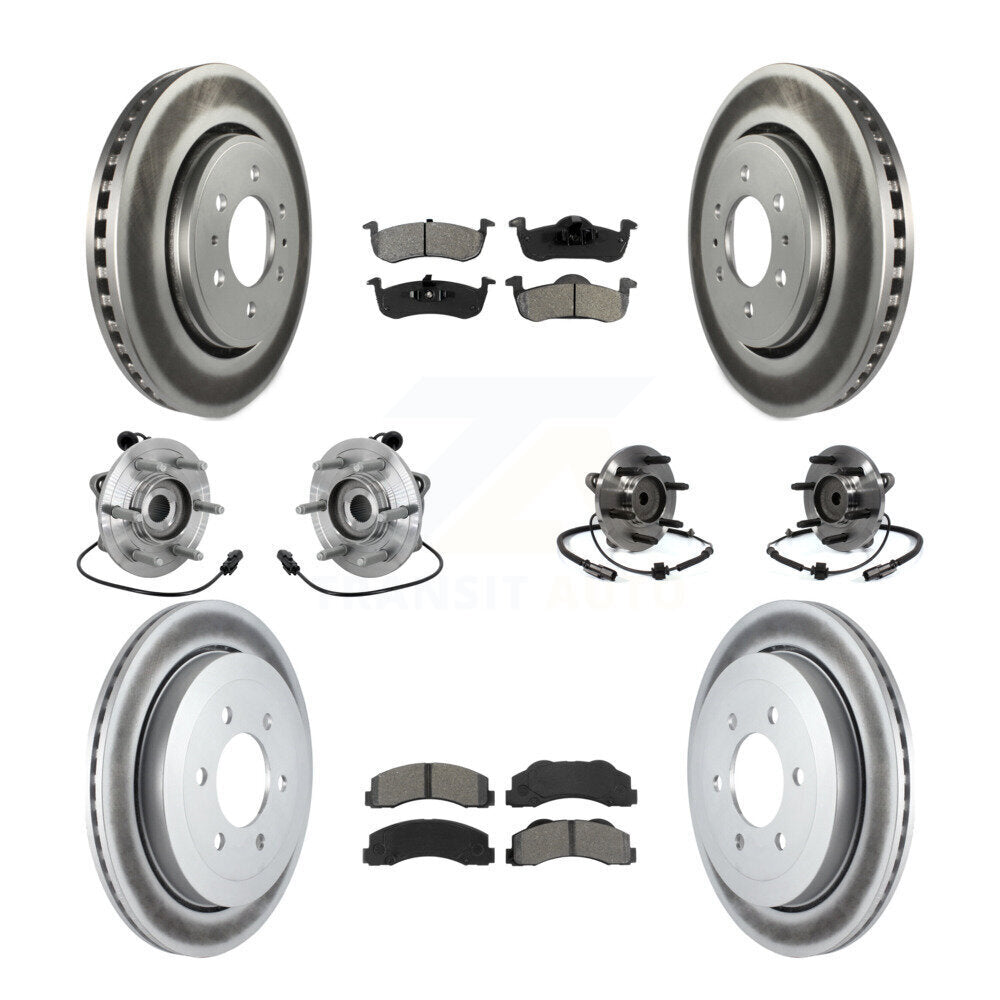 Kit de plaquettes de Rotor de frein revêtues de roulement de moyeu avant et arrière (10 pièces) pour Ford Expedition RW
