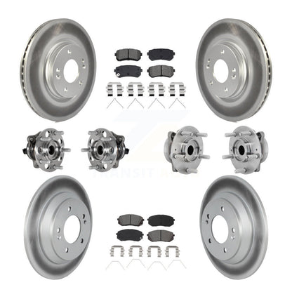 Kit de rotor et de plaquettes de frein à disque revêtus de roulement de moyeu avant et arrière (10 pièces) pour Hyundai Kon