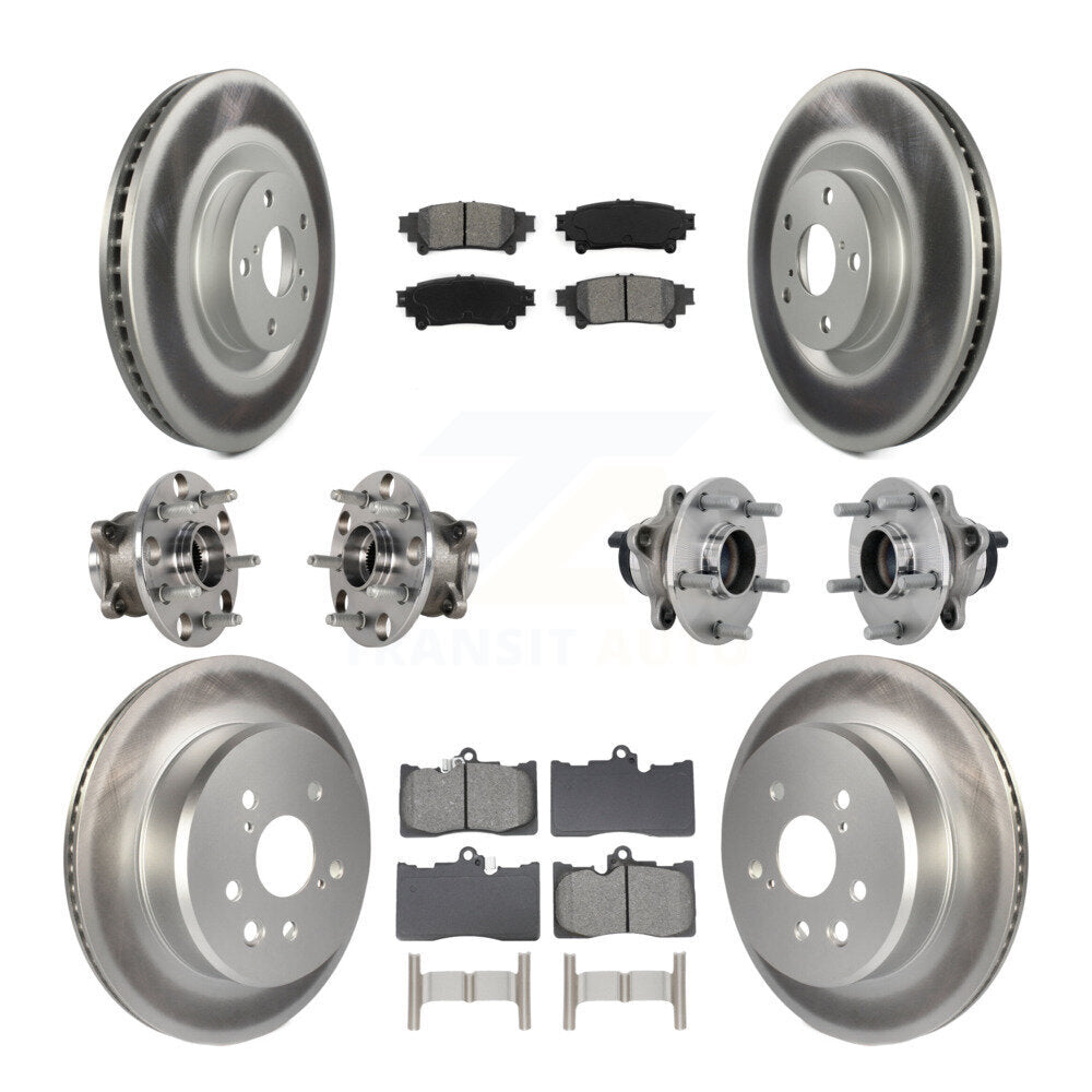 Kit de rotor et de plaquettes de frein revêtus de roulement de moyeu avant et arrière (10 pièces) pour Lexus GS350 RC30