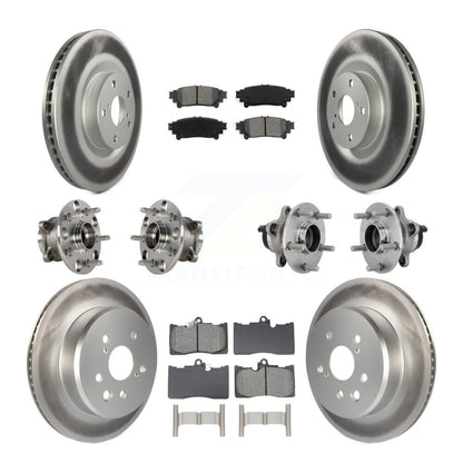 Kit de rotor et de plaquettes de frein revêtus de roulement de moyeu avant et arrière (10 pièces) pour Lexus GS350 RC30