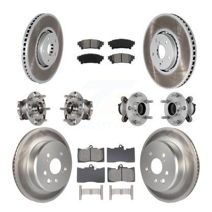 Kit de rotor et de plaquettes de frein revêtus de roulement de moyeu avant et arrière (10 pièces) pour Lexus IS350 IS30