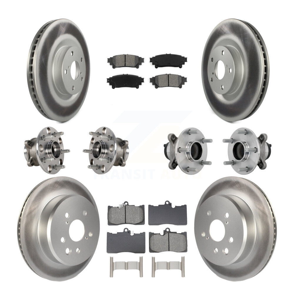 Kit de rotor et de plaquettes de frein revêtus de roulement de moyeu avant et arrière (10 pièces) pour Lexus IS300 IS35
